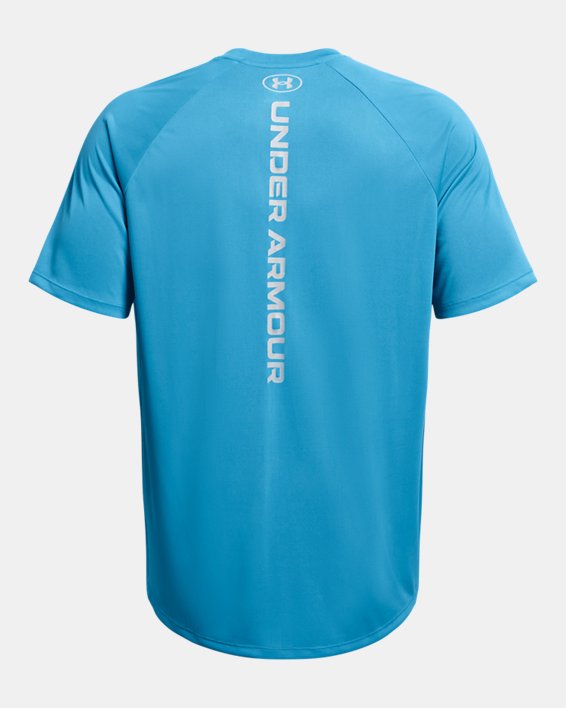 Men's UA Tech™ Reflective Short Sleeve in Blue image number 3
